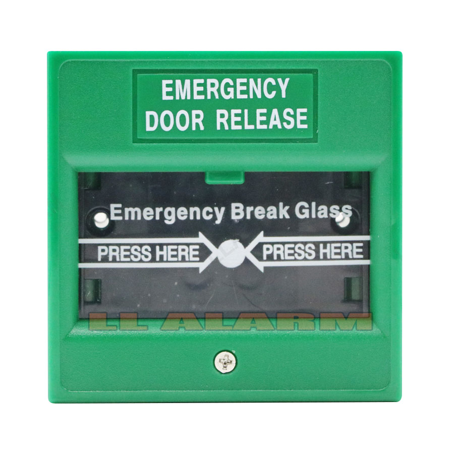 Break Glass Emergency Green Butto